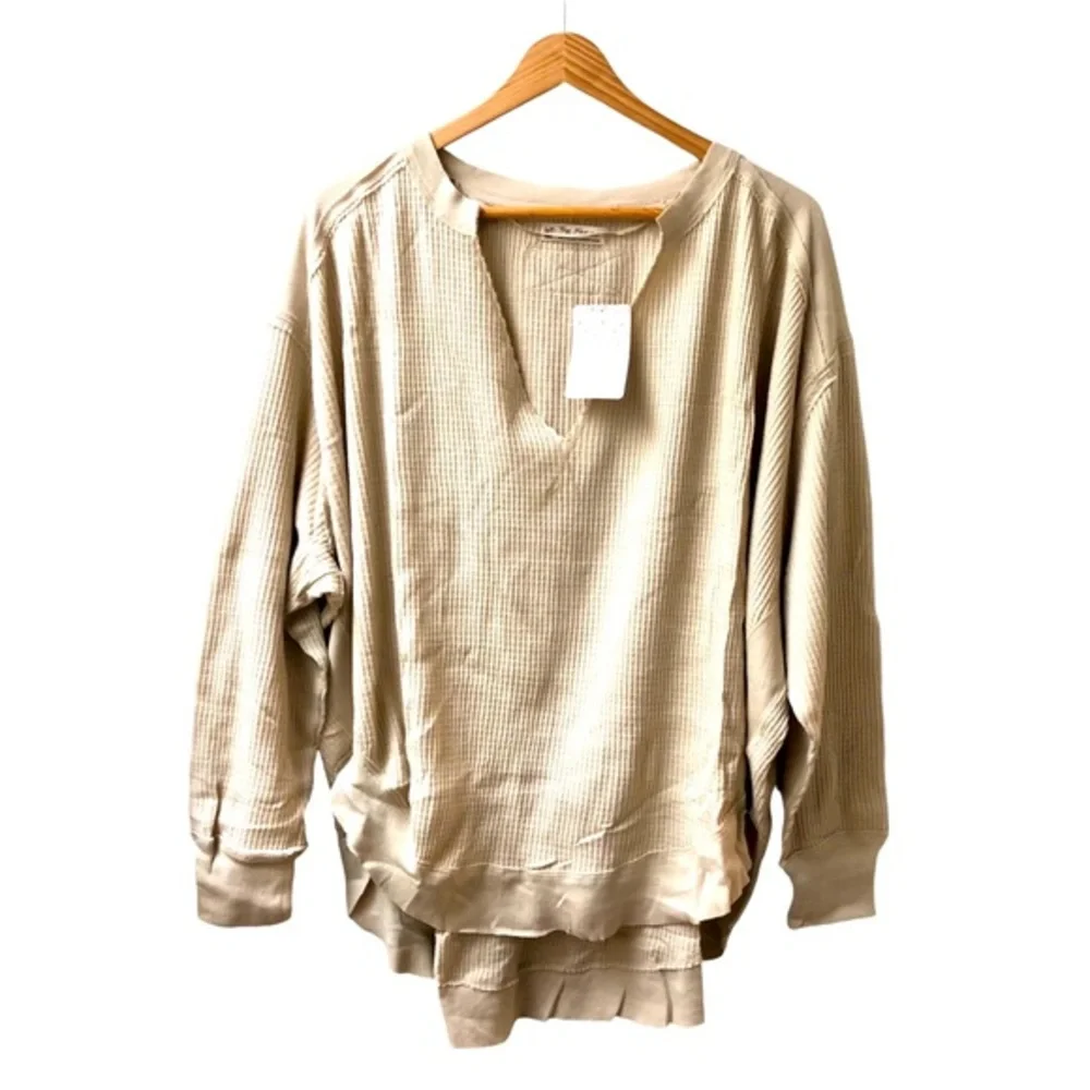 Free People Owen Waffle Tee OVERSIZED